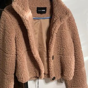 fashion nova fuzzy button up jacket